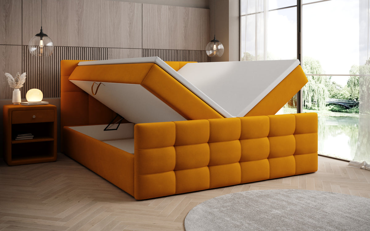 Boxspringbett Luxor Samt mit Stauraum