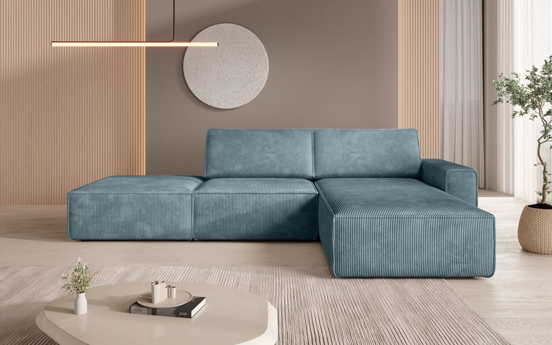 Modulares Ecksofa Yuma mit Beistellhocker aus Cord