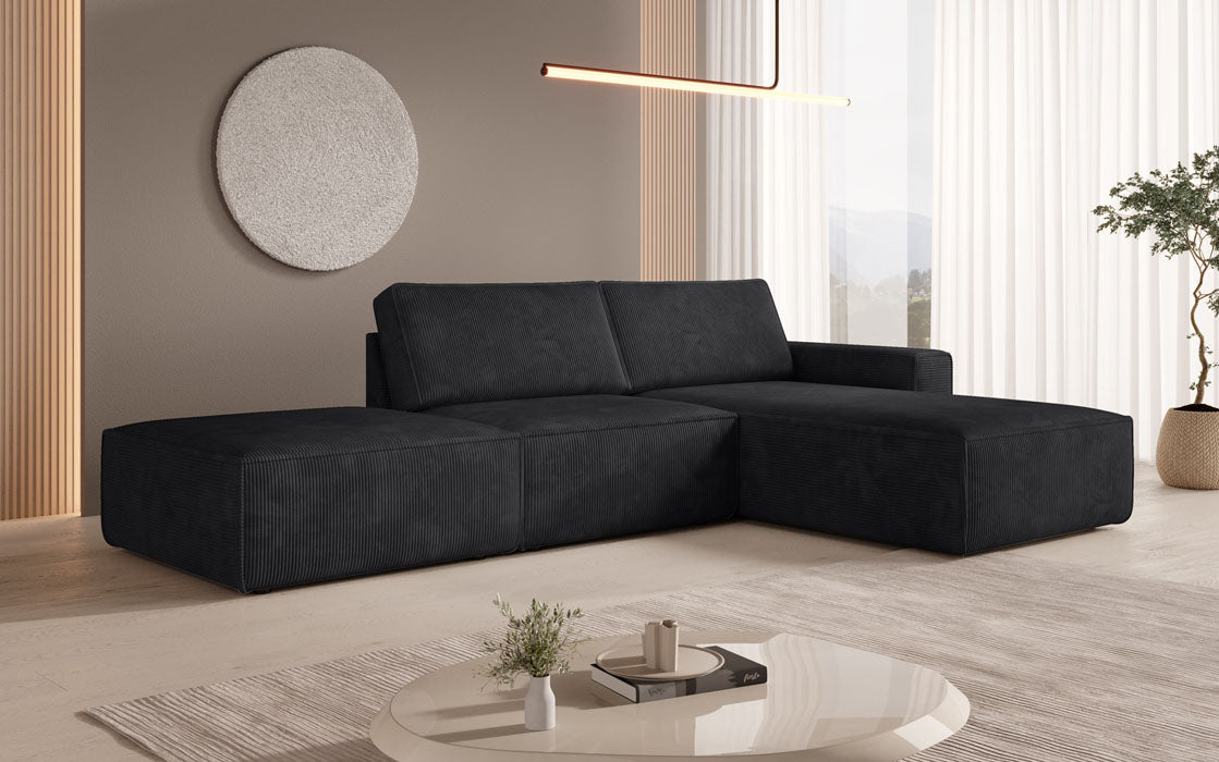 Modulares Ecksofa Yuma mit Beistellhocker aus Cord