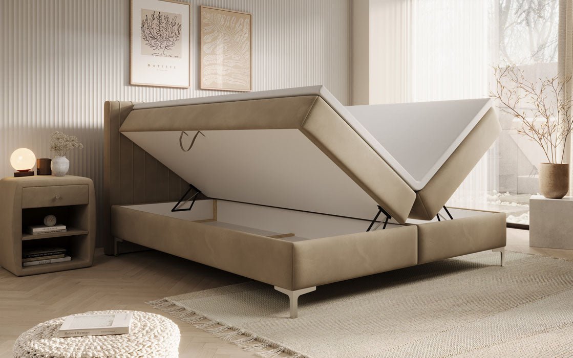 Boxspringbett Leona Samt mit Stauraum