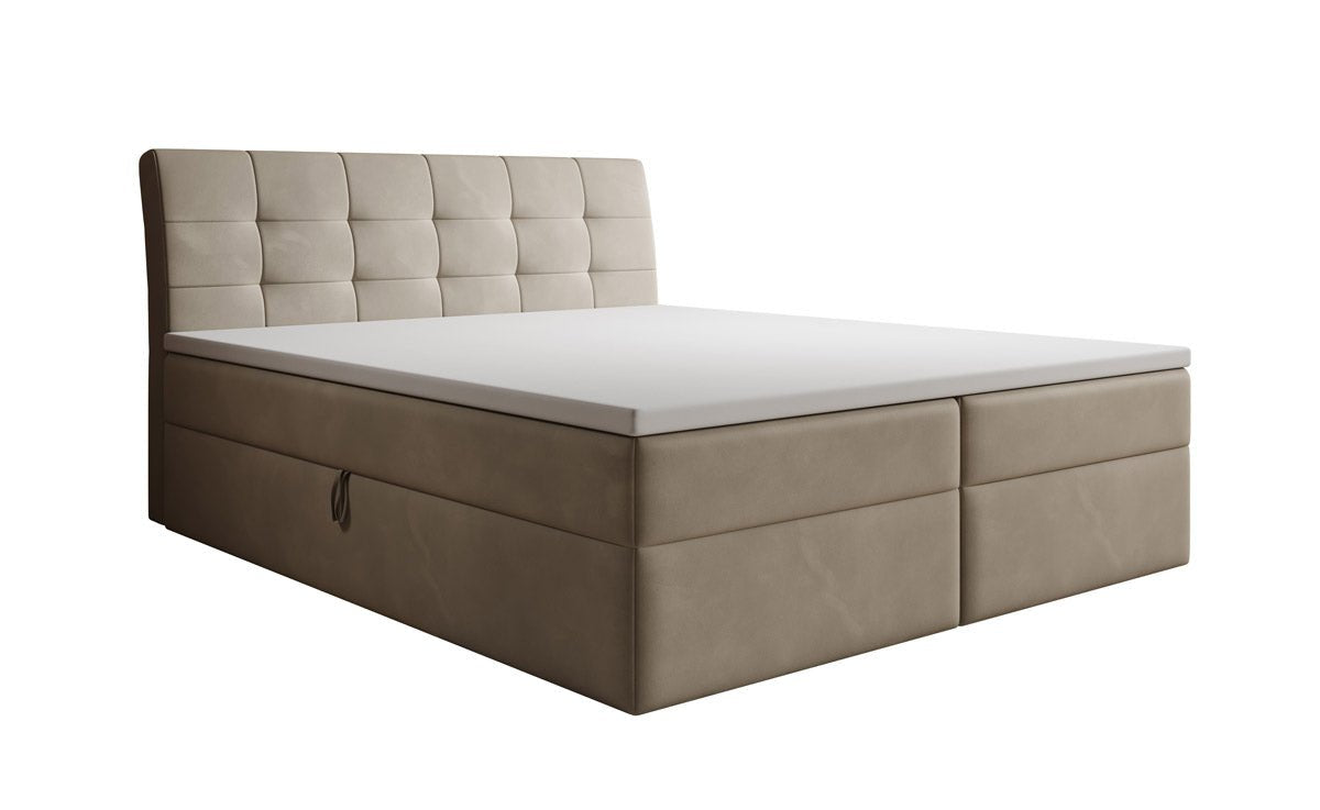 Lit boxspring Amalia Velours avec espace de rangement