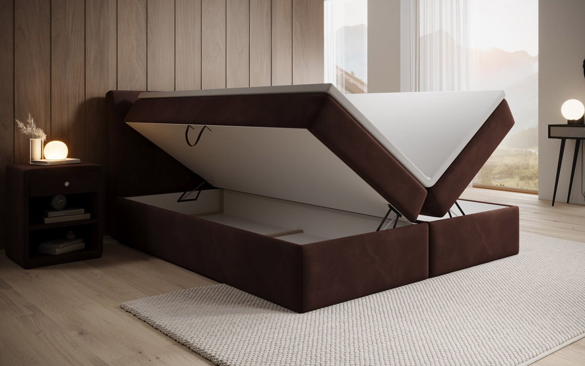 Lit boxspring Amalia Velours avec espace de rangement