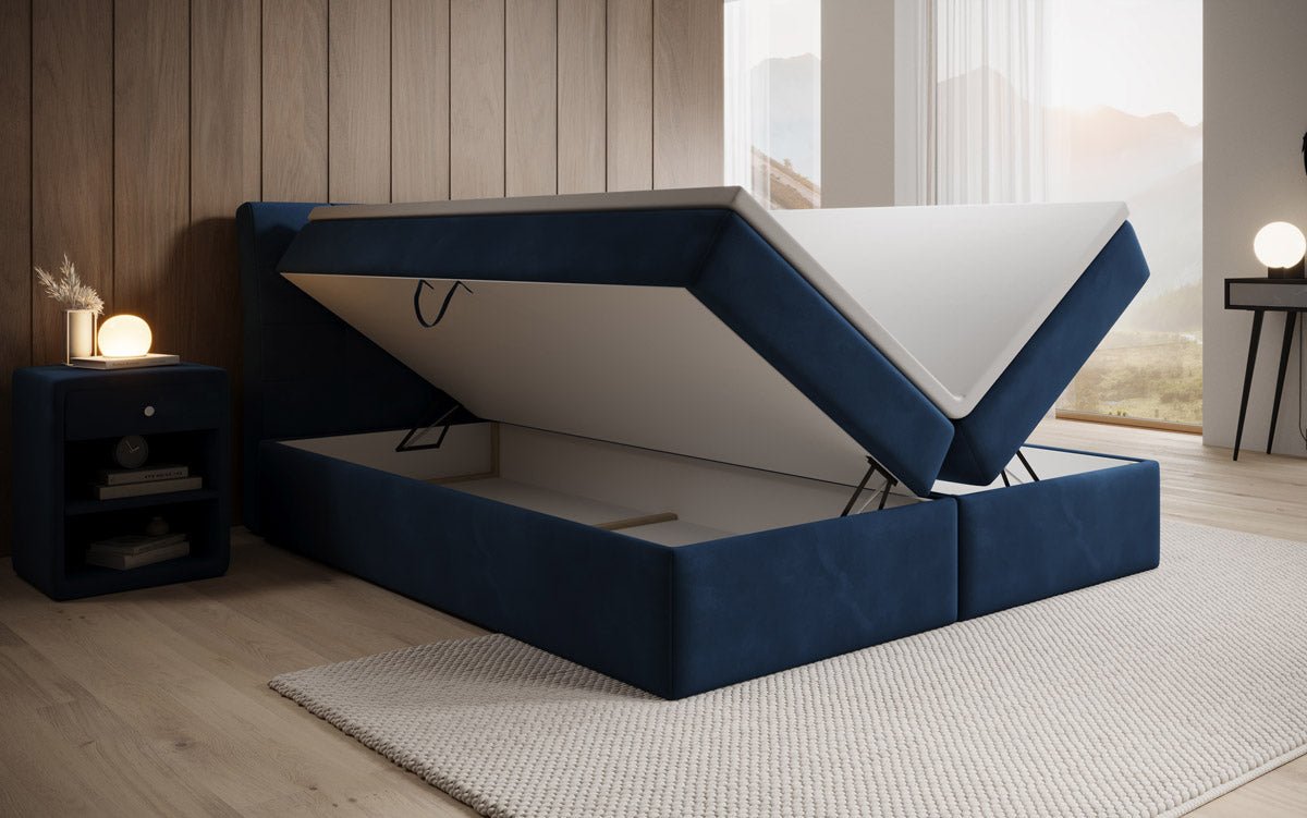 Lit boxspring Amalia Velours avec espace de rangement