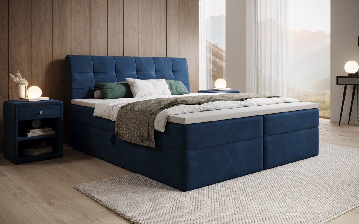 Lit boxspring Amalia Velours avec espace de rangement