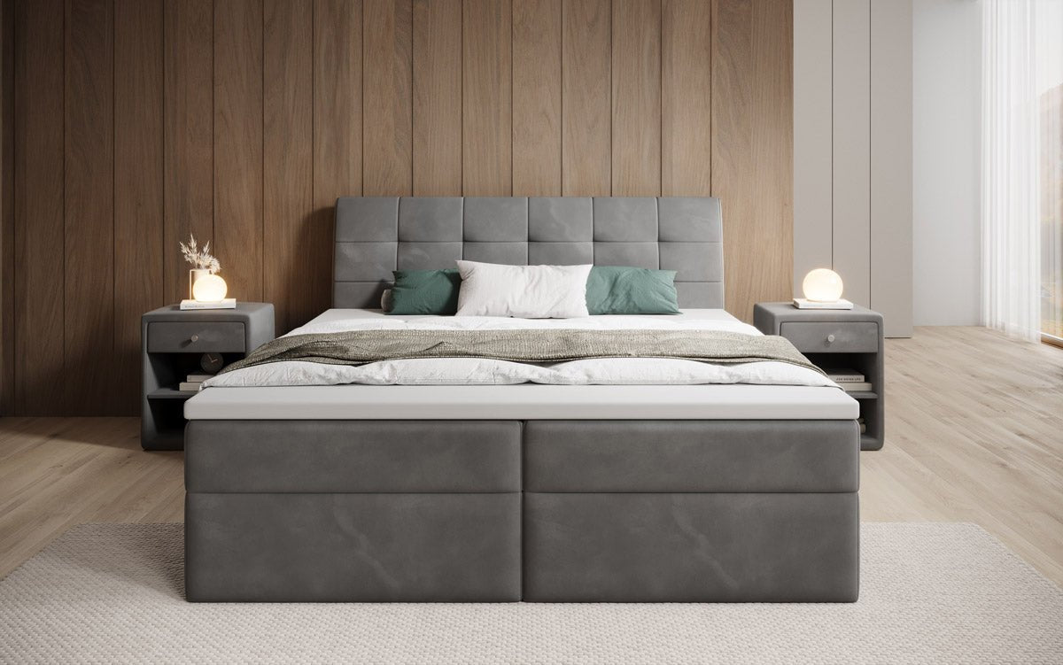 Lit boxspring Amalia Velours avec espace de rangement