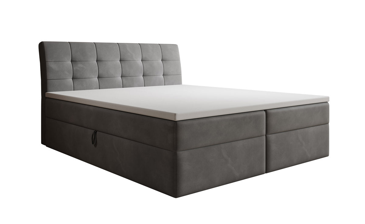 Lit boxspring Amalia Velours avec espace de rangement