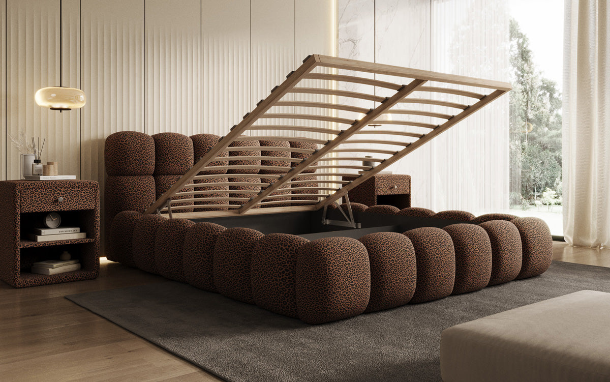 Designer Polsterbett Boston Wild Edition mit Stauraum