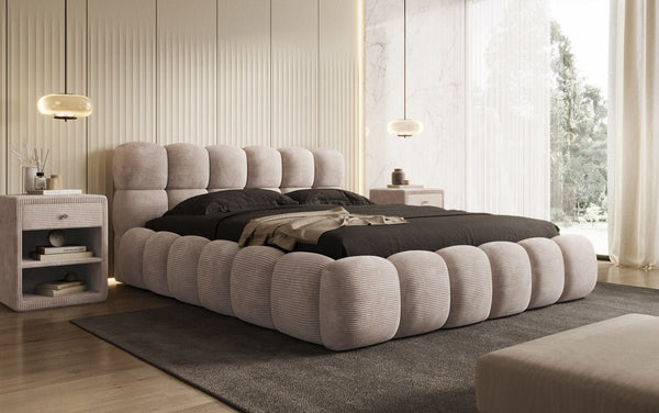 Designer Polsterbett Boston Cord mit Stauraum