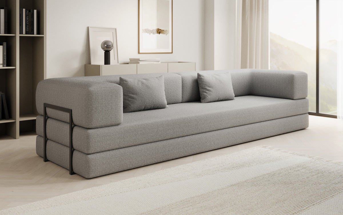 Designer Sofa Lazy 3 Sitzer XXL in Bouclé