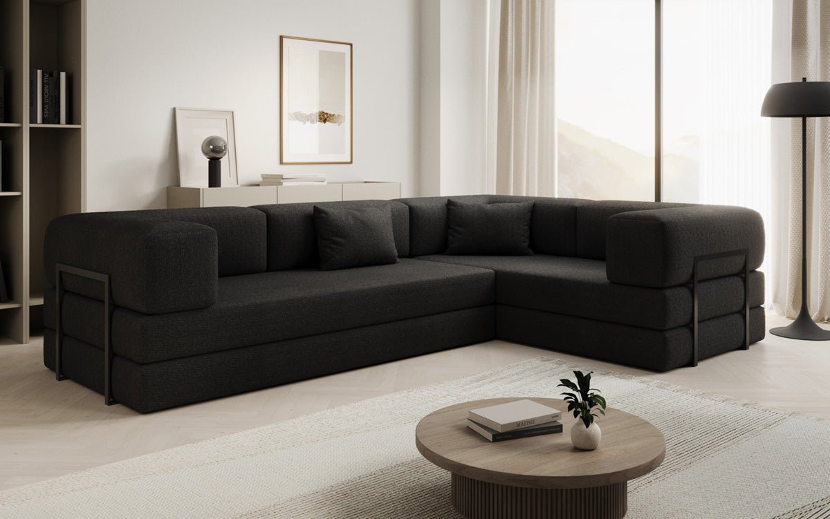 Designer Sofa Lazy L closed in Bouclé