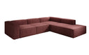 Designer Ecksofa Lesley mit langer Ottomane in Strukturstoff