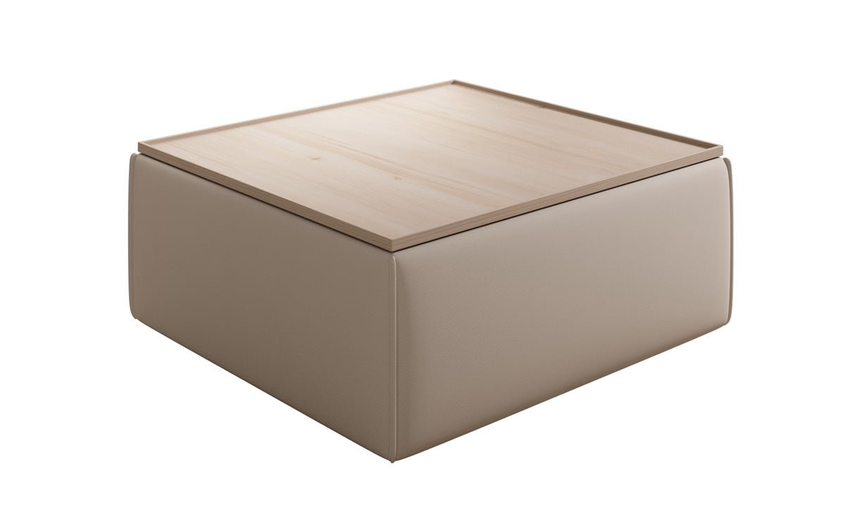 Lesley side stool/coffee table with storage in fabric