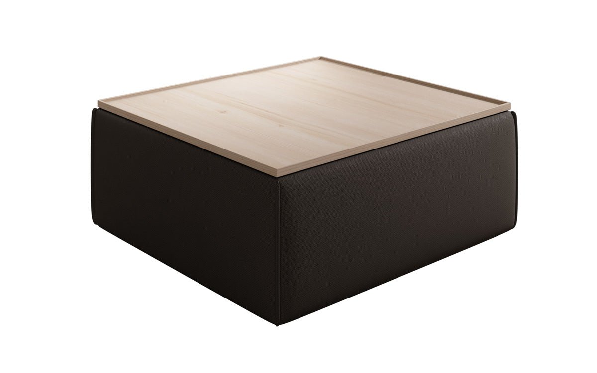 Lesley side stool/coffee table with storage in fabric