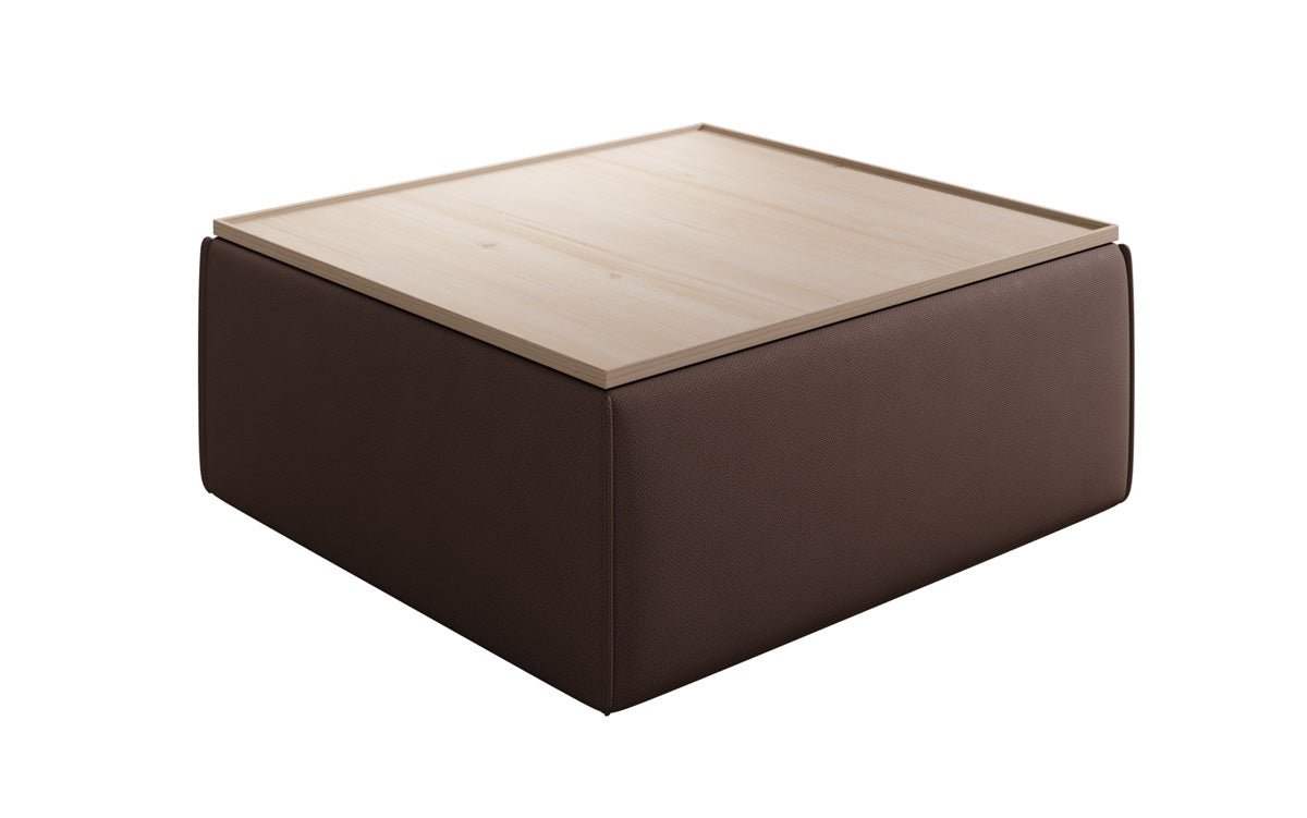 Lesley side stool/coffee table with storage in fabric