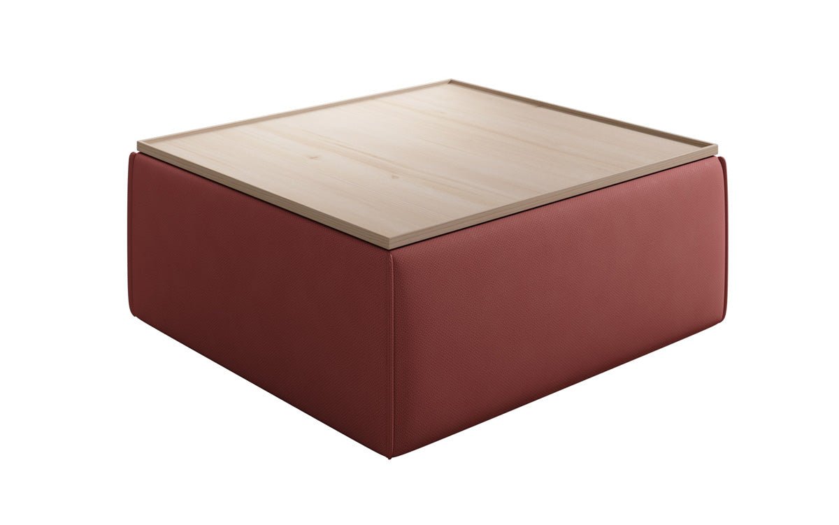 Lesley side stool/coffee table with storage in fabric