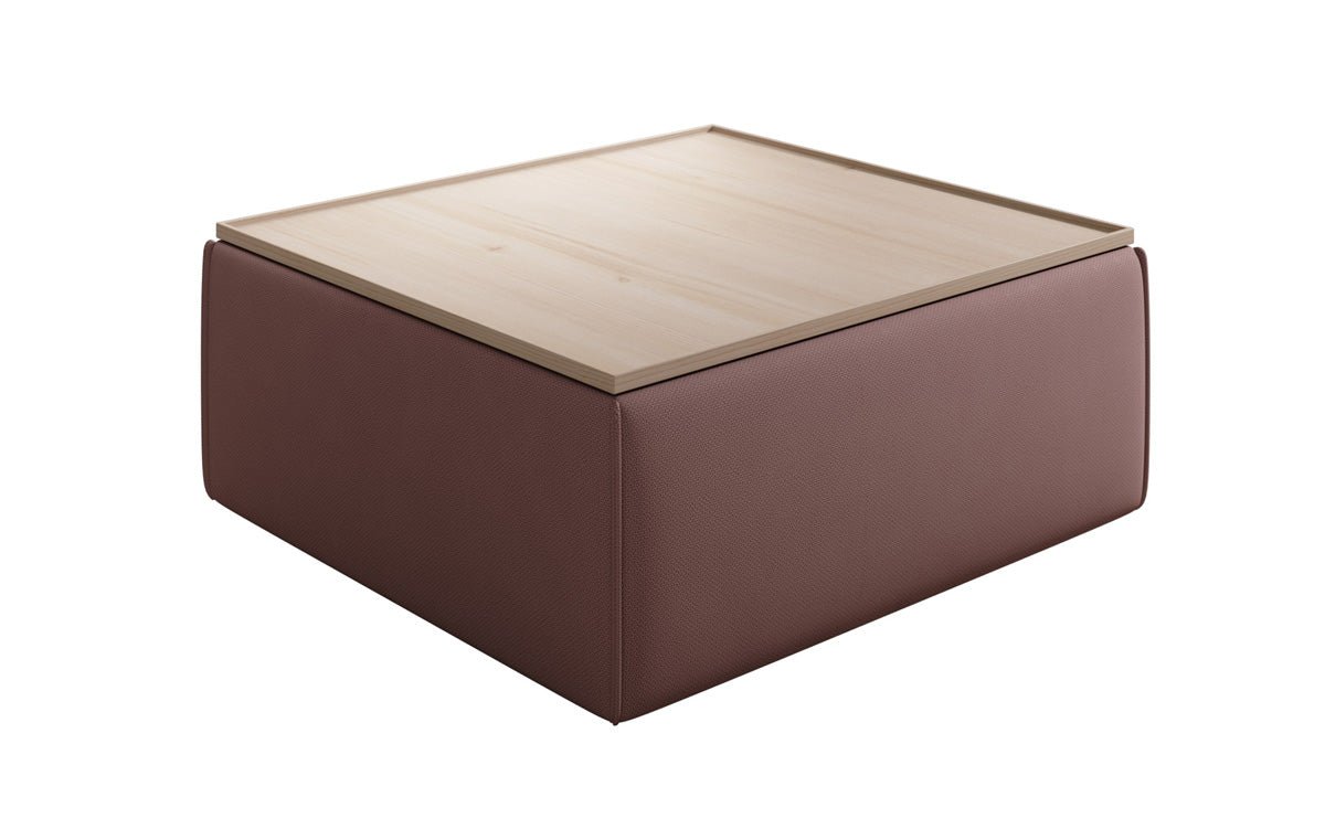 Lesley side stool/coffee table with storage in fabric