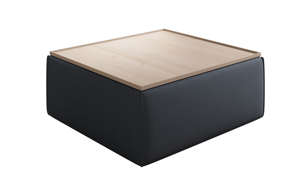 Lesley side stool/coffee table with storage in fabric