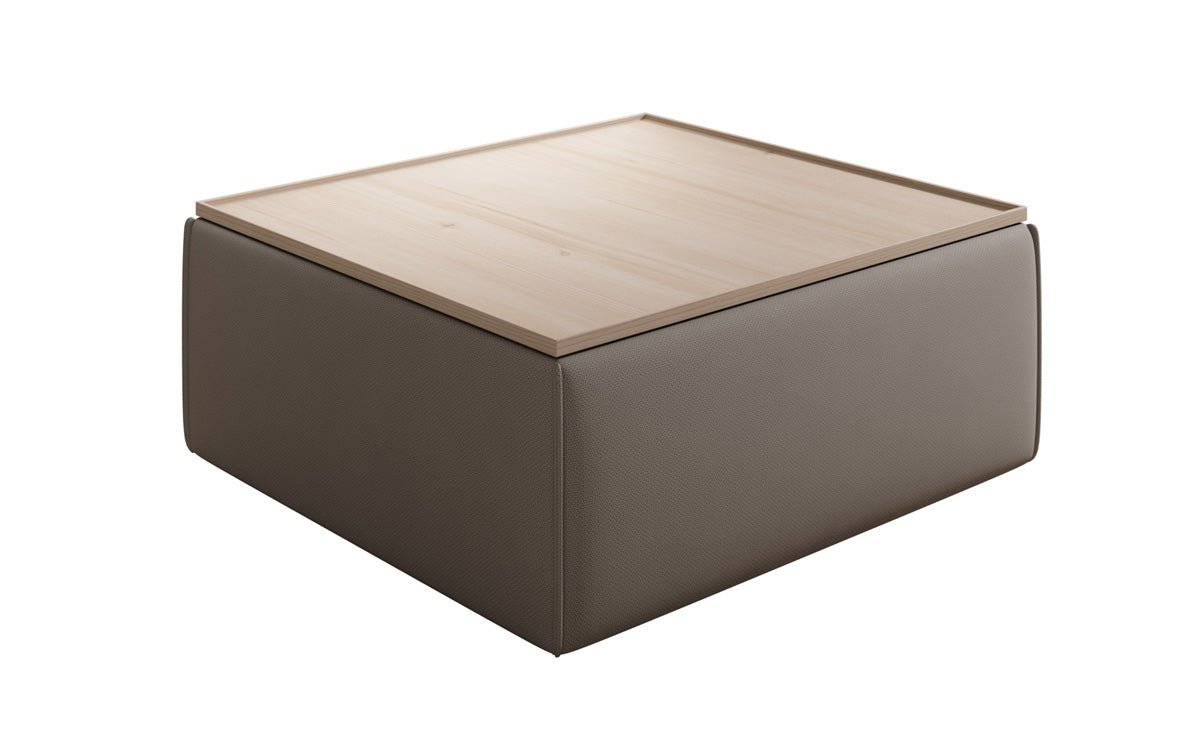 Lesley side stool/coffee table with storage in fabric