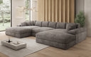 Designer Sofa Bernardo U mit breiter Ottomane in Cord