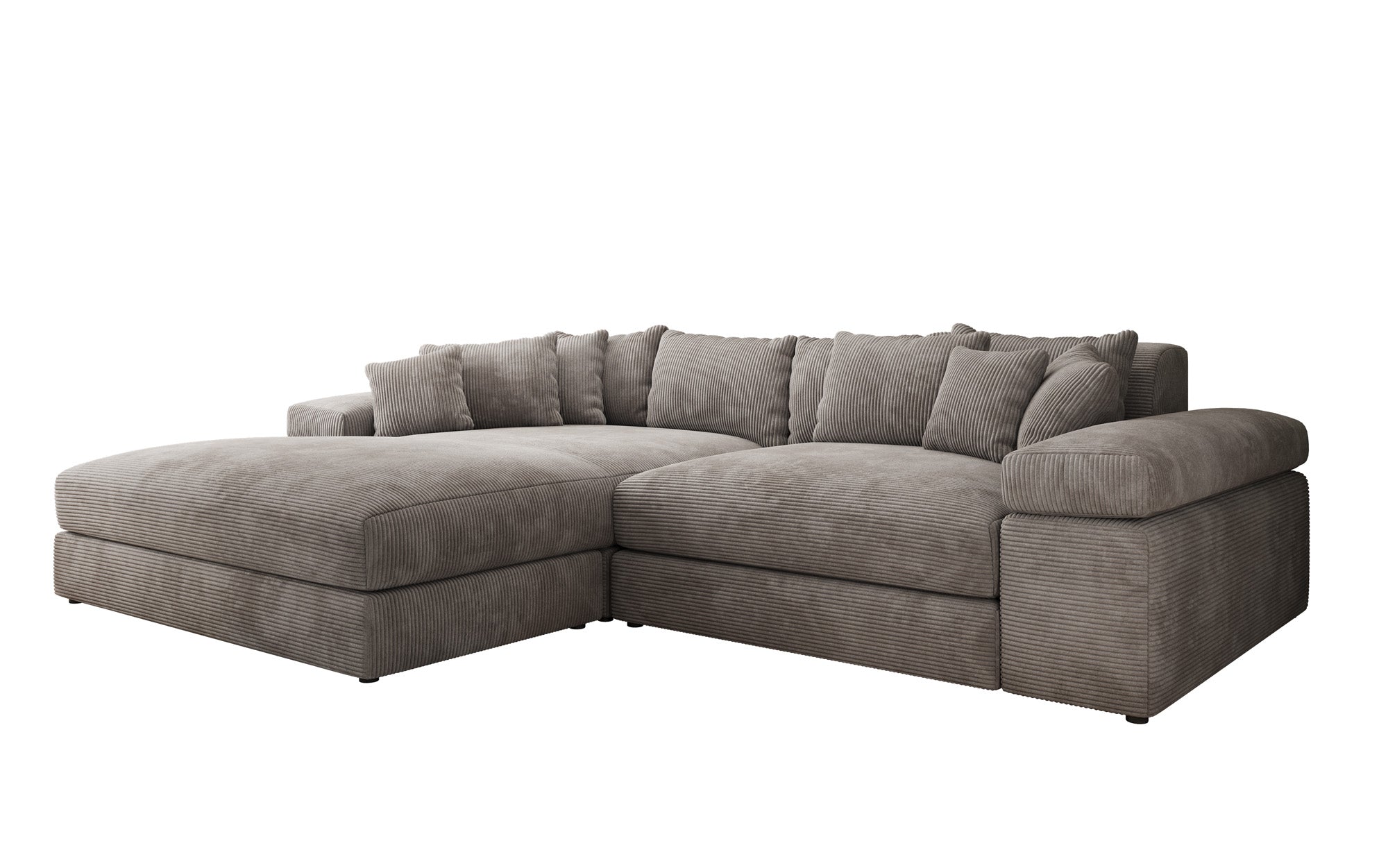Designer Sofa Bernardo mit breiter Ottomane in Cord