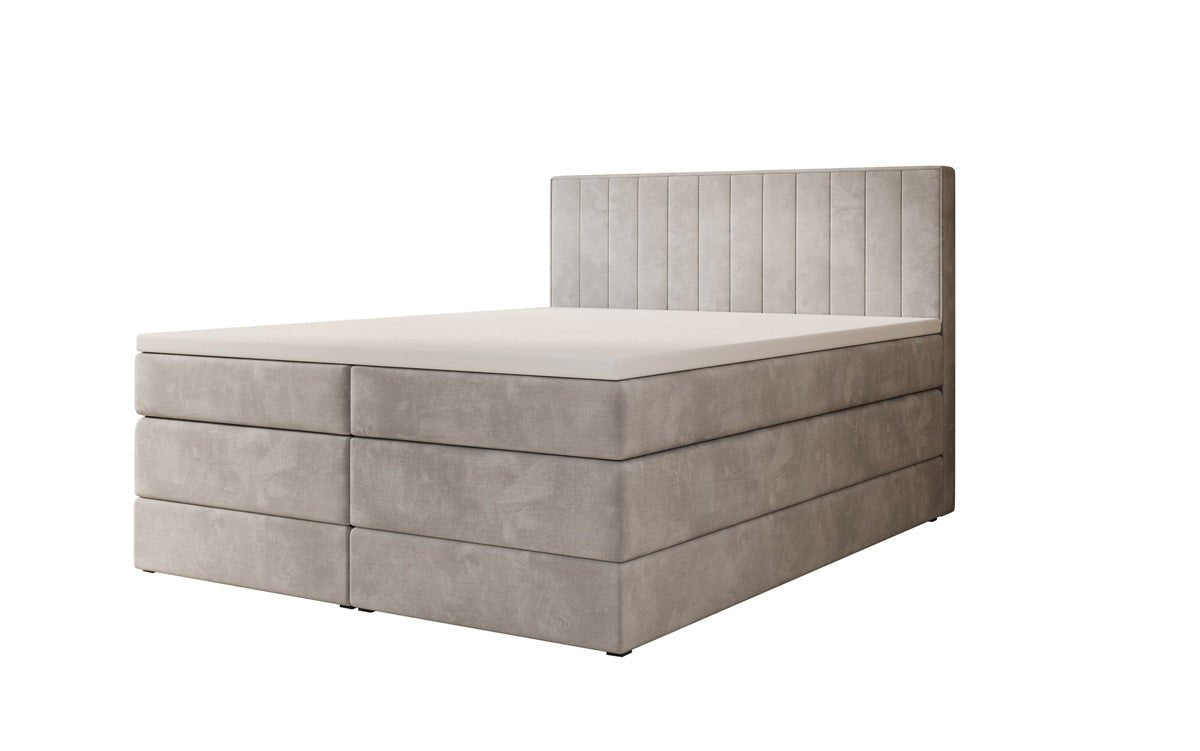 Boxspringbett Avera mit Stauraum in Samt