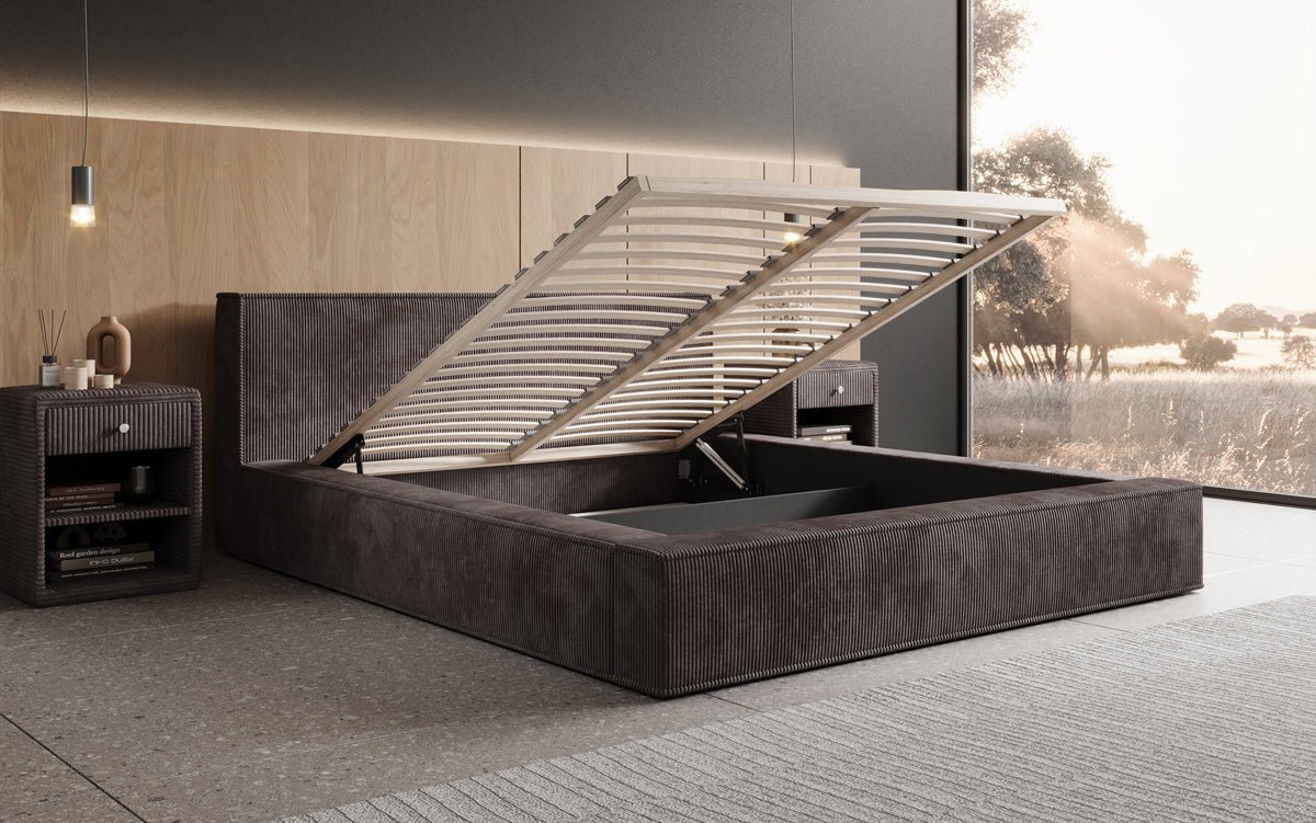 Designer Polsterbett Harmon mit Stauraum