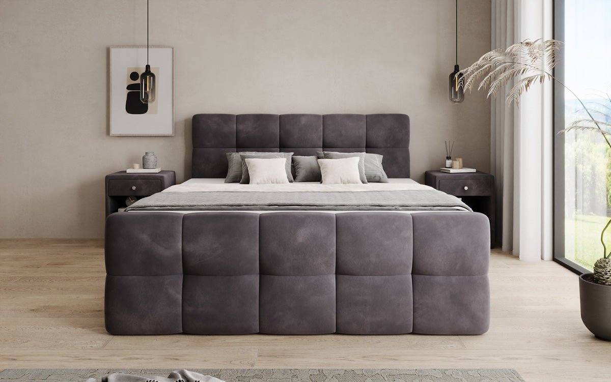 Boxspringbett Cozy Samt mit Stauraum