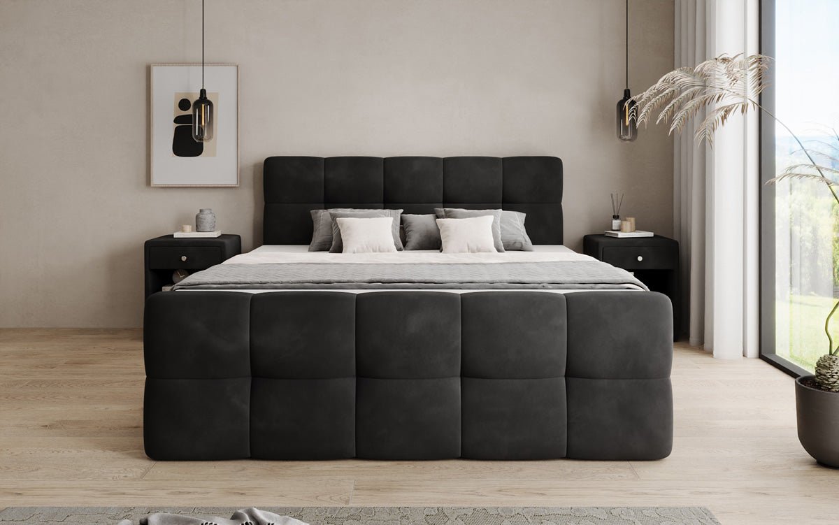 Boxspringbett Cozy Samt mit Stauraum