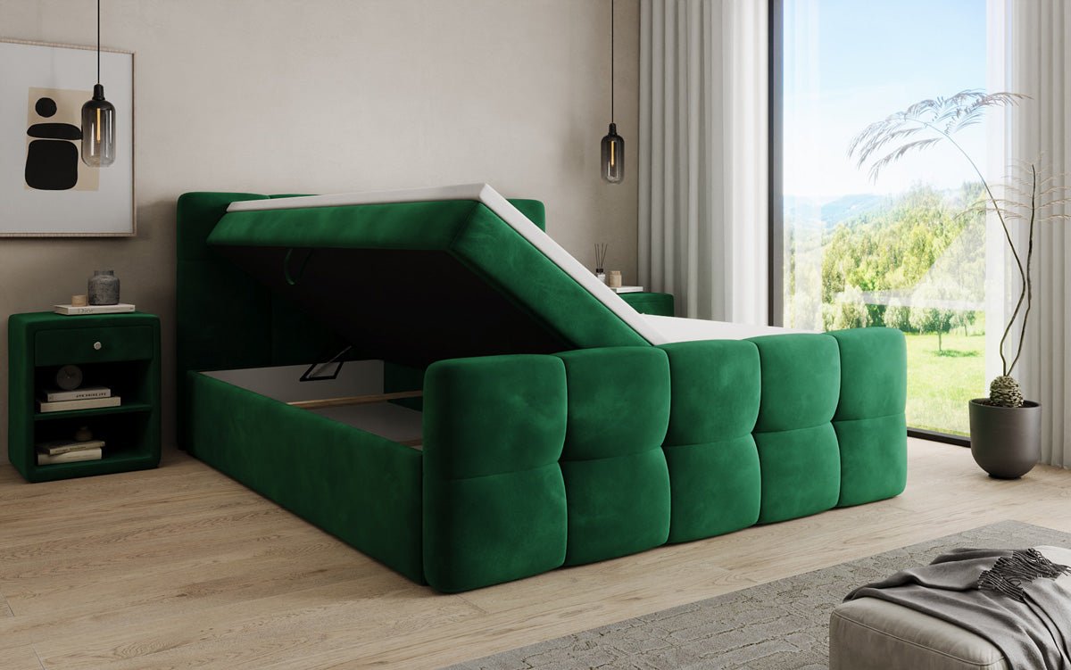 Boxspringbett Cozy Samt mit Stauraum