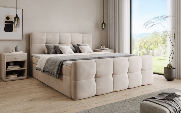 Boxspringbett Cozy Samt mit Stauraum