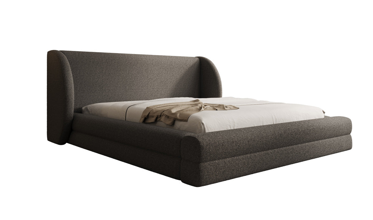 Designer Polsterbett Liv in Teddy Bouclé mit Stauraum