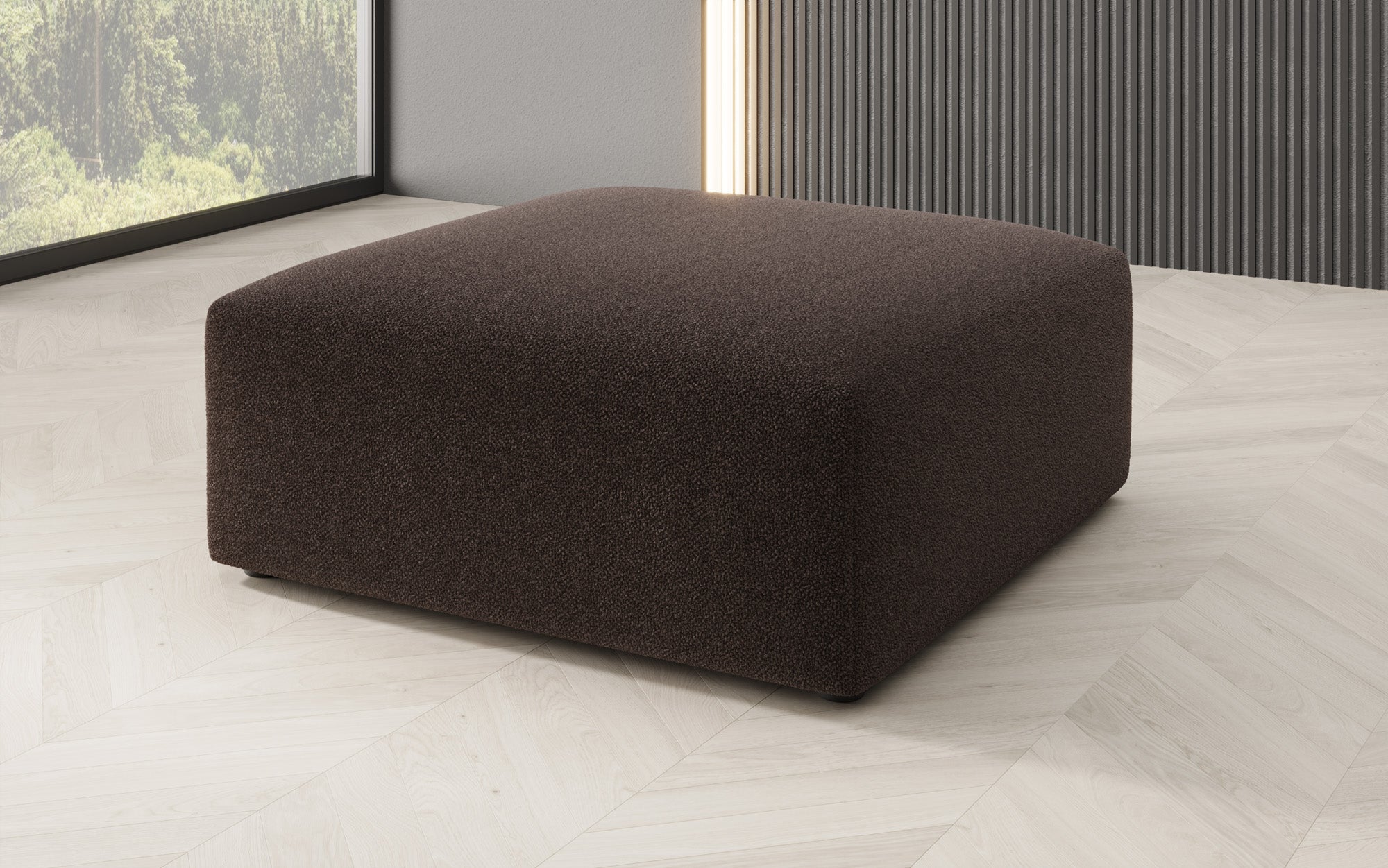 Beistellhocker 80 cm Snug aus Bouclé