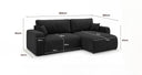 Designer Ecksofa Noma mit Schlaf- und Klappfunktion in Cord