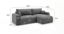 Designer Ecksofa Noma mit Schlaf- und Klappfunktion in Cord