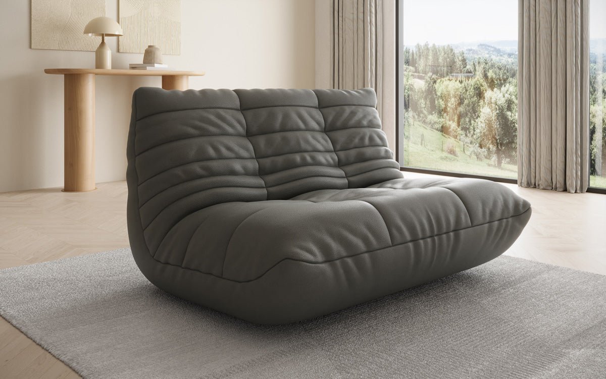 Designer 2 Sitzer Sofa Calmo in Echtleder