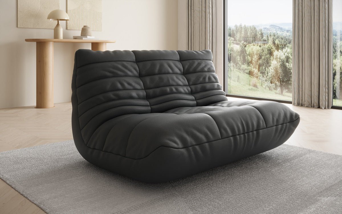 Designer 2 Sitzer Sofa Calmo in Echtleder