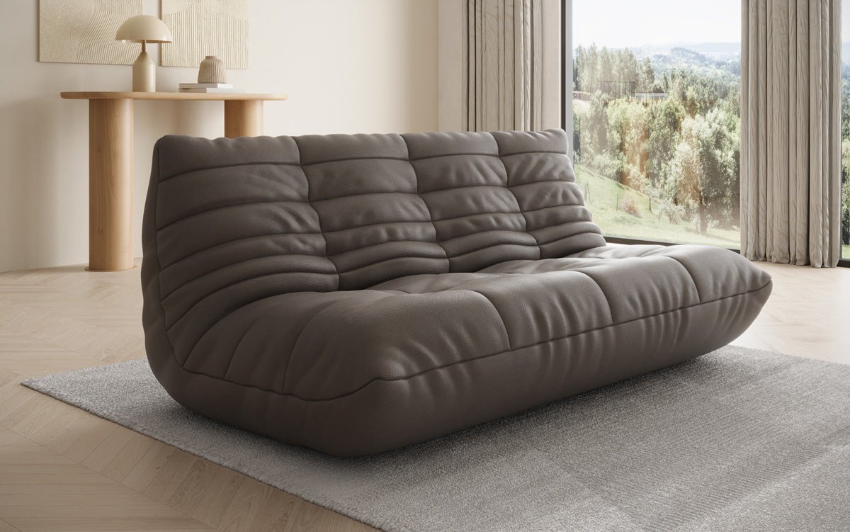 Designer 3 Sitzer Sofa Calmo in Echtleder