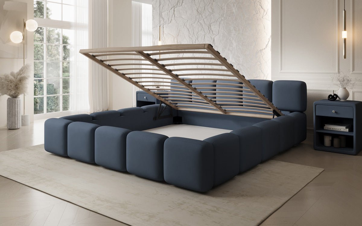 Designer Polsterbett Giulia Stoff mit Stauraum