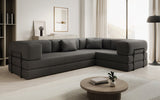Designer Sofa Lazy L geschlossen in Bouclé