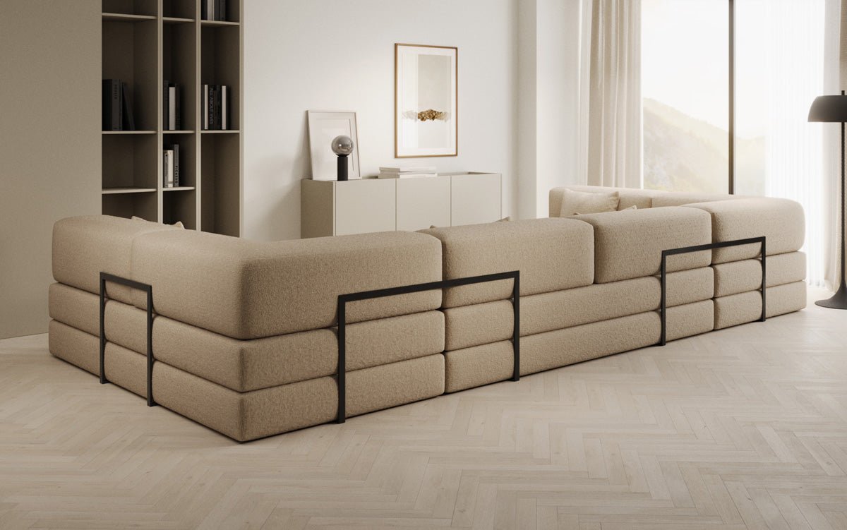 Designer Sofa Lazy U in Bouclé