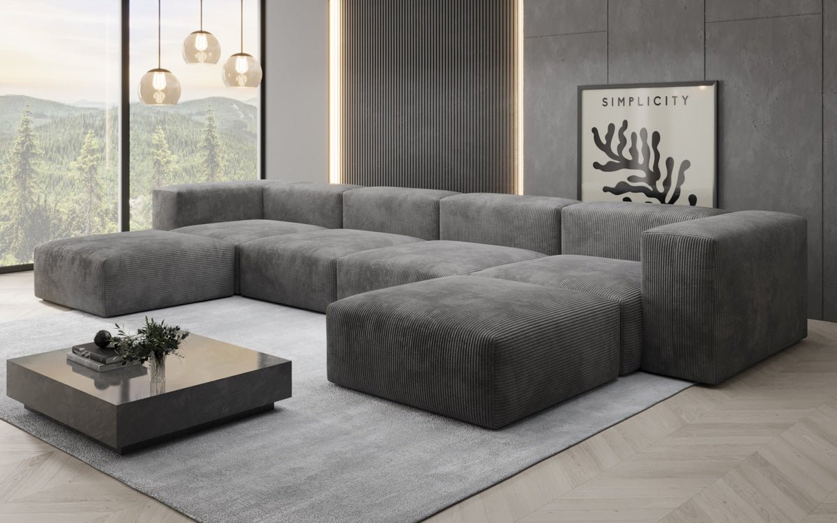 Designer U Sofa Snug in Cord