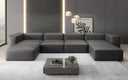 Designer U Sofa Snug in Echtleder