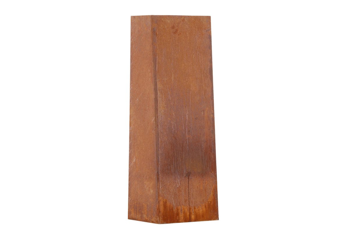 Feuerkorb Thomas - eckiger Stahlkamin in Rusty Orange