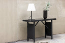 Garten Beistelltisch Pandora - Aus Rattan und Glas in Schwarz
