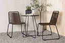 Garten Cafegruppe Aven – 3-teiliges Gartenmöbel-Set in Braun/Schwarz