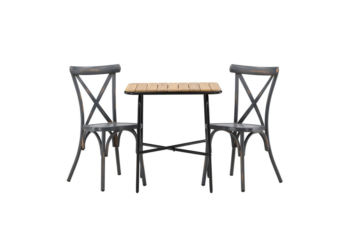Garten Cafegruppe Living – 3-teiliges Gartenmöbel-Set mit Stühlen aus Aluminium