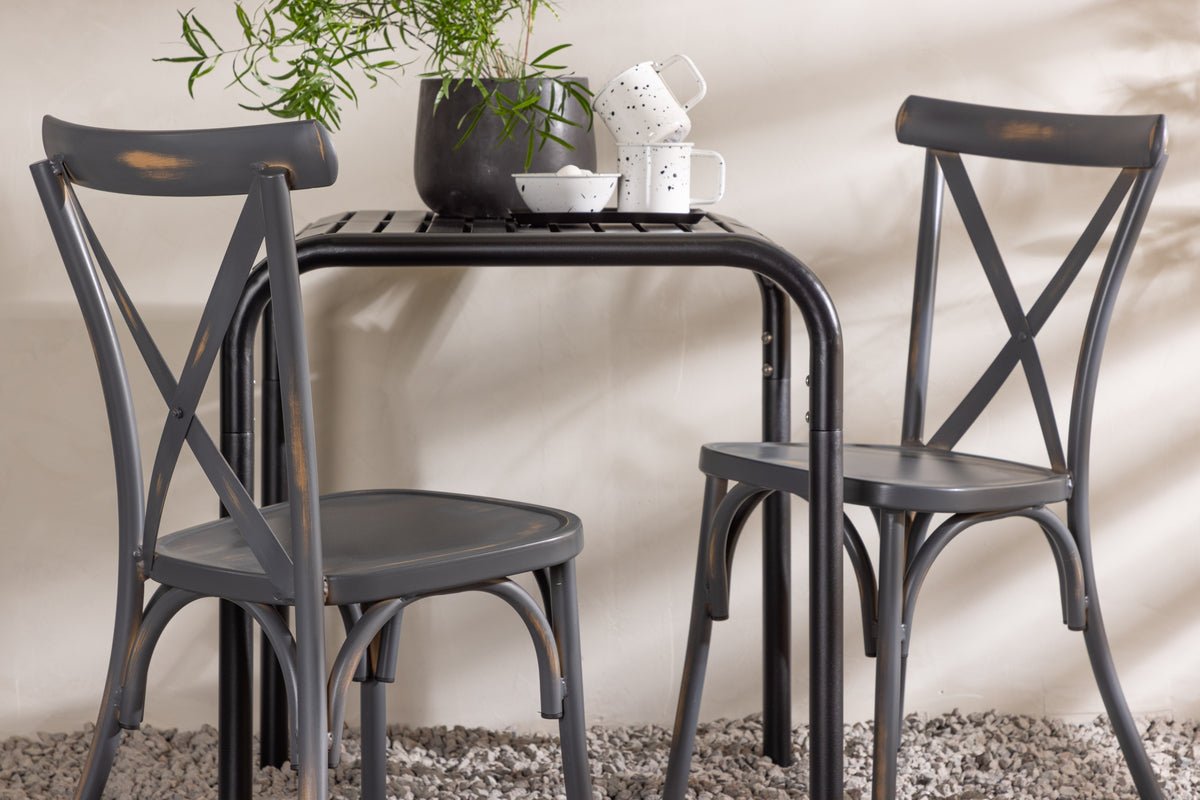 Garten Cafegruppe Olivio – 3 teiliges Set in Dunkelgrau