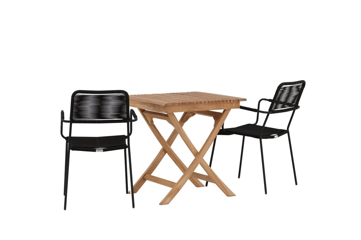 Garten Cafegruppe Zivano – 3 teiliges Set mit Teakholz-Tisch