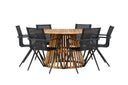Garten Essgruppe Flora – 7-teiliges Gartenmöbel-Set mit Tisch aus Akazie in Natur-Optik