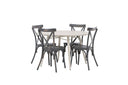 Garten Essgruppe Jonny – 5-teiliges Gartenmöbel-Set mit rundem Tisch aus Aluminium